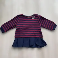 プティマイン　フリル付き長袖トップス