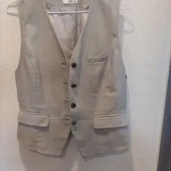 グレー チェック柄 ベスト夏向き