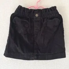 GAP 黒 コーデュロイ スカート ハートポケット