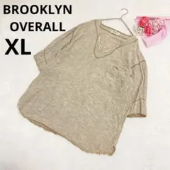 ブルックリンオーバーオール 大きいサイズ 五分袖 トップス ブラウン XL