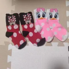 ミニーマウス・デイジーダック キッズ靴下 2足セット2-4y