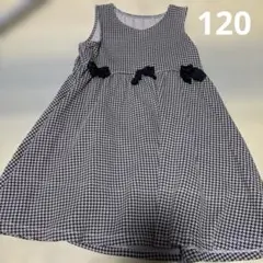 千鳥格子柄ノースリーブワンピース