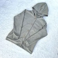 【HEART MARKEY】フードパーカー　ボタン留め　茶色　(L) レディース