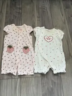 petit main いちご ハート ロンパース50-70cm 2枚セットのサムネイル