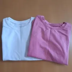 ユニクロ　極暖　ヒートテック　長袖　120　2枚セット　白　ピンク