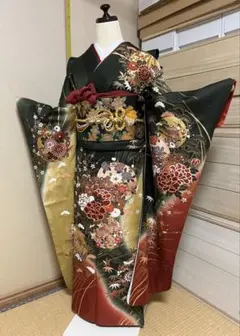 ランドルト環 様専用です　umean成人式　正絹振袖セット深緑系