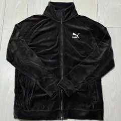 PUMA ベロアトラックジャケット 黒 M