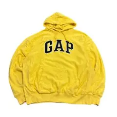 7AS12 GAP フロントロゴ刺繍　パーカー　イエロー　L 古着