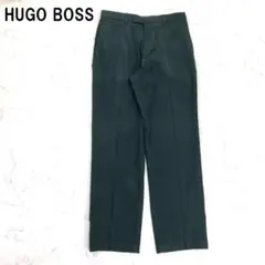 A7380 ヒューゴボス チノパン ストレート 綿 コットン 黒 ブラック 34