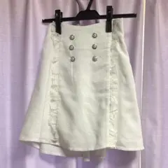 ノエミー NOEMIE スプリングツイードレースフリルスカート ホワイト