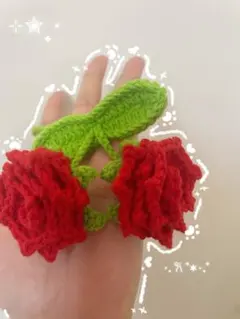 ハンドメイド 薔薇 かぎ針編み ローズ チャーム／バッグチャーム車内アクセサリー