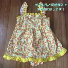 女の子向け花柄ワンピース水着　95cm