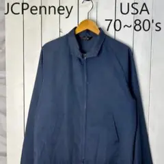 USA古着 70s～80s JCPenney 薄手スウィングトップ ML 紺のサムネイル