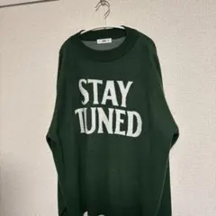WEGO STAY TUNED ロゴ ニット グリーンのサムネイル