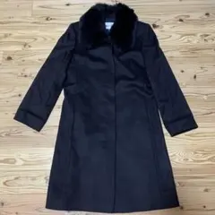 極美品/XL✨ マックスマーラ カシミヤ混 ロングコート 女優襟 裏地ロゴ