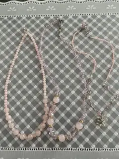 ネックレス 3点セット ピンク系