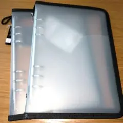 新品 6 リング ファイル 黒　ブラック 2個 ダイソー 推し活 シール帳