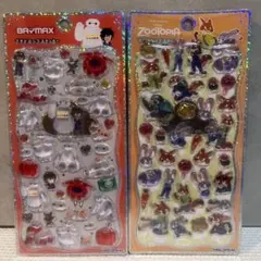 【正規品】プチドロップステッカー　ズートピア　ベイマックス　2点セット