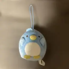 すみっコぐらし 青 ぺんぎん（本物） ぬいぐるみキーホルダー