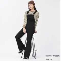 値下げ‼️GU ジーユー デニムスリムサロペットパンツNT+E 09ブラック XS