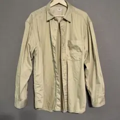 UNIQLO UツイルオーバーサイズシャツLベージュ