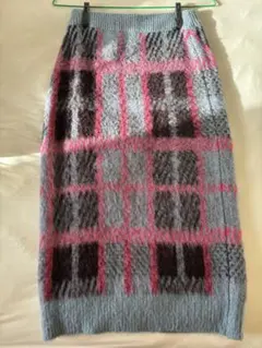 Dholicチェック柄ニットタイトスカート Mサイズ