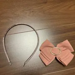 リボンクリップとパールヘアアクセサリー