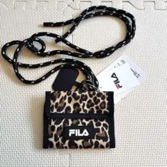 FILA ネックストラップ付き財布 レオパード