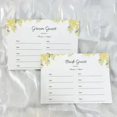 ミモザ　芳名帳　横　表紙付き　5枚セット　名前or住所　ゲストブック