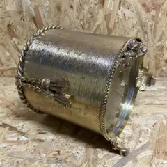 ヴィンテージ 真鍮風 花器 フラワーベース 葡萄脚 タッセル装飾 インテリア