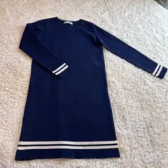 B:MING LIFE STORE ネイビー長袖ニットワンピース