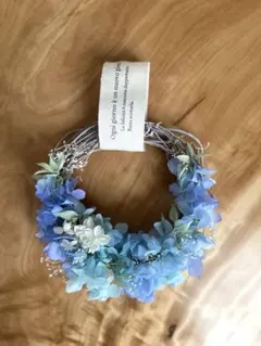 プリザーブドフラワーリース 16㎝　ブルー　青　送料込み