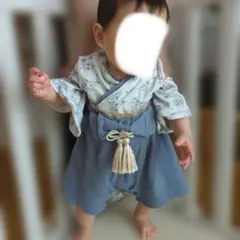 PUPPAPUPO ベビー 袴 ロンパース 綿 和服 男の子 女の子 60サイズ