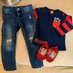 ベビードール 90 H&M デニム 靴下セット 春秋冬 男の子