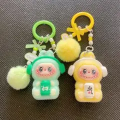 LABUBU ラブブ かわいいキーホルダー キーリング2個セット