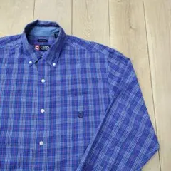 v*e様 US古着 CHAPS チャップス チェック柄長袖シャツ XL ブルー