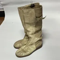 JIMMY CHOO レザーブーツ　ゴールド　ジャンク品