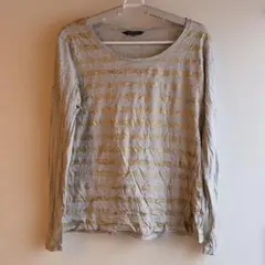 TOMMY HILFIGER 長袖Tシャツ M グレー/ゴールド