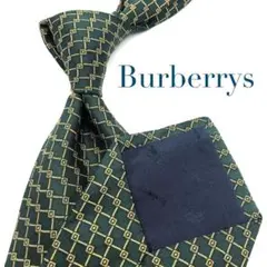 【極美品】Burberrys ネクタイ ホースロゴ パターン柄 ダークグリーン