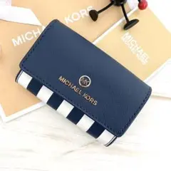 ★ 新品 MICHAEL KORS マイケルコース カードケース ネイビー 水玉