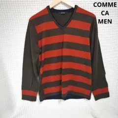 【人気デザイン☆COMME CA MEN】ブラウン　オレンジ　ボーダー　セーター