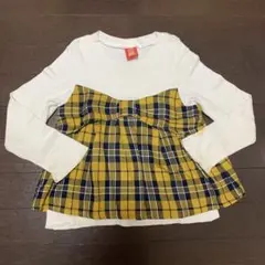 BABY DOLL★黄色チェック柄長袖カットソー★120★