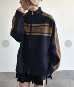 ジップアップブルゾン フリー ネイビー レディース