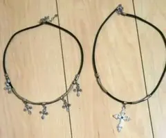 ネックレス ハンドメイド 2セット クロス 十字架 シルバー