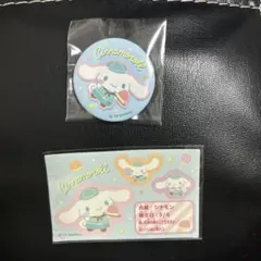 サンリオキャラクターズ　キャラメル　缶バッジ&シールセット　シナモロール