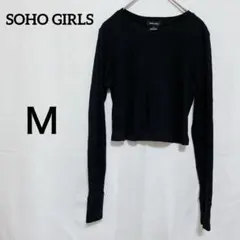 輸入古着【SOHO GIRLS 】ブラック 長袖 Tシャツ M