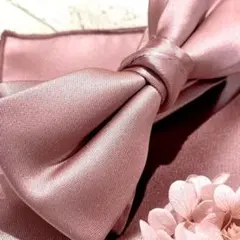 ○蝶ネクタイ　チーフ　ピンク　結婚式　披露宴　二次会ゲスト　Ajk