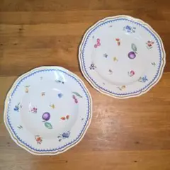 希少/廃盤！リチャードジノリ イタリアンフルーツ プレート2点（浅・深）