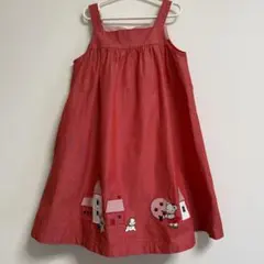 ファミリア　１２０　ジャンバースカート 赤　春物