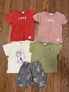 美品 子供服 Tシャツ4枚＋ズボン1枚セット まとめ売り プティマイン入り